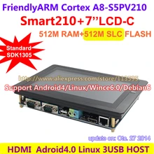 FriendlyARM Cortex A8 S5PV210 , Smart210 SDK1305+ 7inch Capacitive Touch LCD 512M RAM 512M Flash Development Board Linux Android