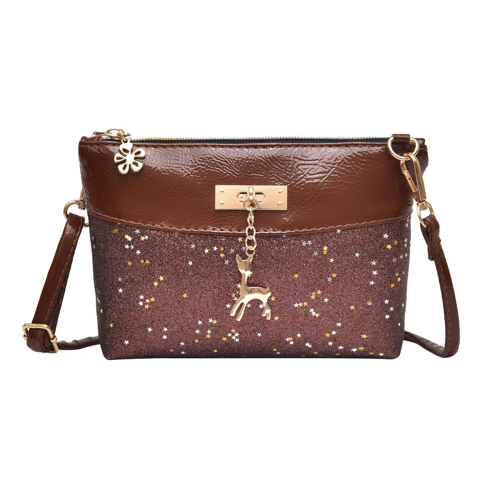 

Fashion Women Girl Bling Sequins Flap Bags Pretty Deer Crossbody Shoulder Bags High Quality Ladies Brand Sacoche Femme #T10