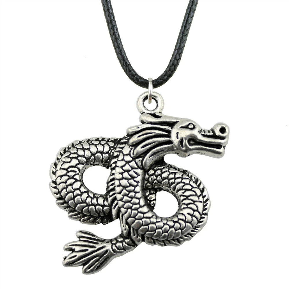 Wholesale Price 45*38mm (1.77*1.5 inches) Dragon Pendant Leather Chain ...