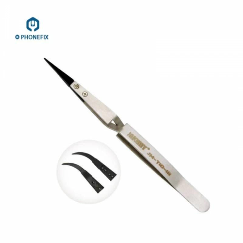 

PHONEFIX Anti-static Tweezers IC Chips Collector Stainless Steel Pointed Tip Tweezers for Phone Electronic Components Repair