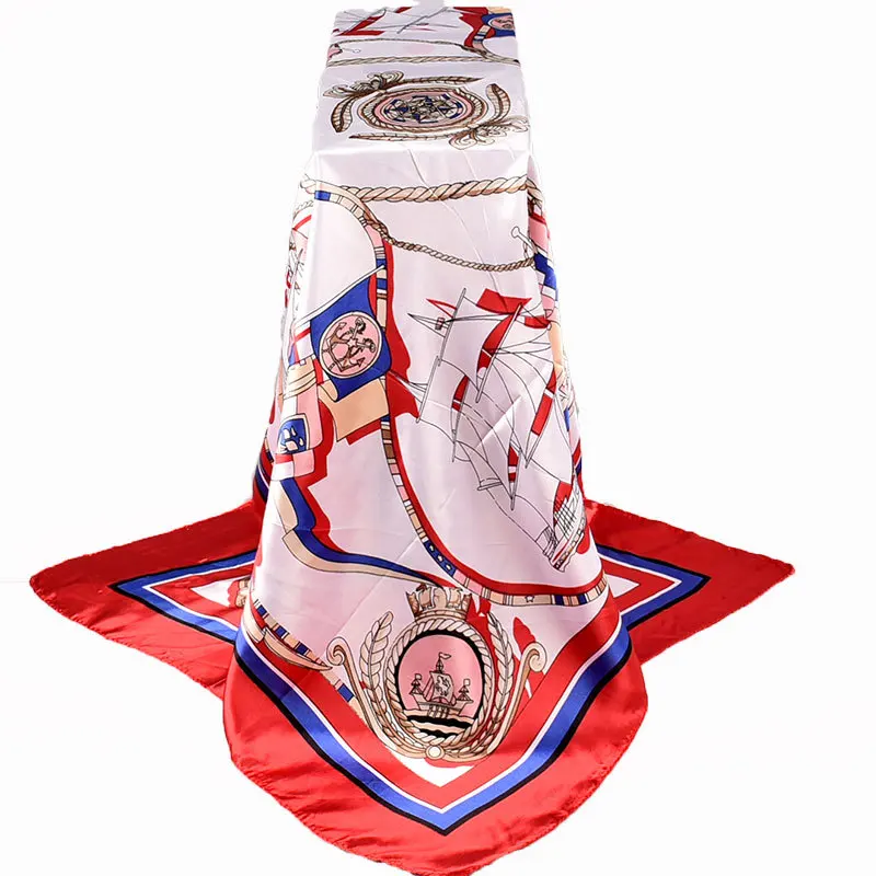 Fashion Shawl Scarves For Women Floral Print Silk Satin Hijab Scarf Female Wraps 90*90cm Square Shawls Bandana Scarfs Ladies | Аксессуары