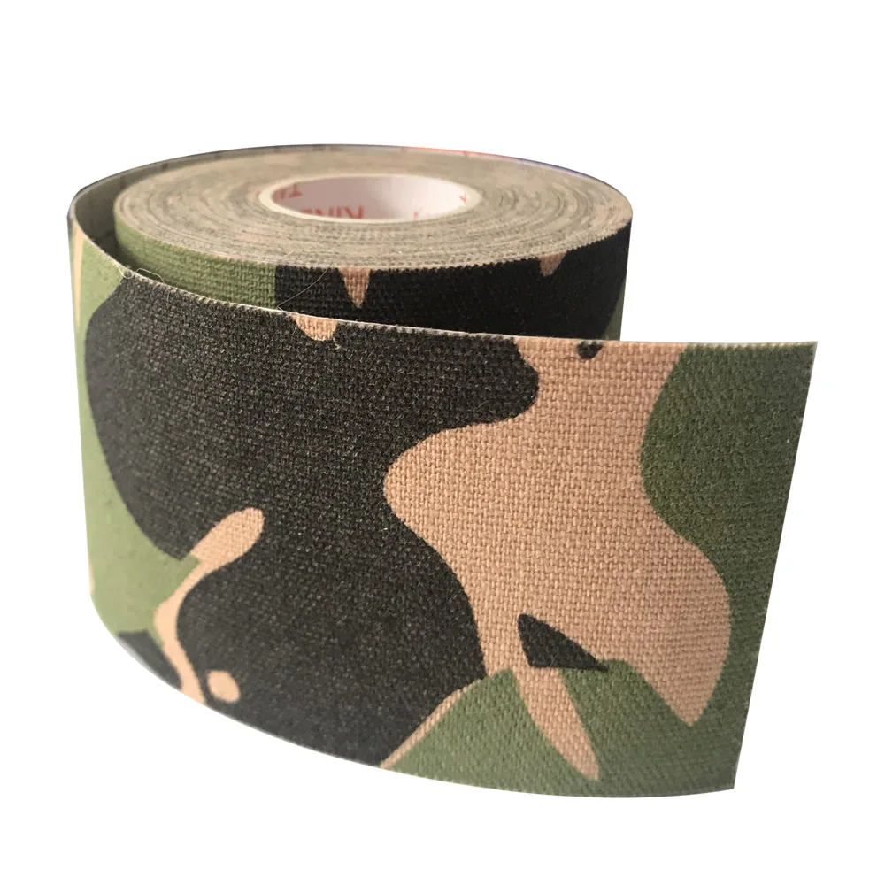Camo Green 5 см* 5 м кинезиологическая лента Спортивная уменьшающая рана боль восстановление, спортивная лента тренажерный зал фитнес Теннис Бег колено мышцы обертывание протектор - Цвет: Camo Green