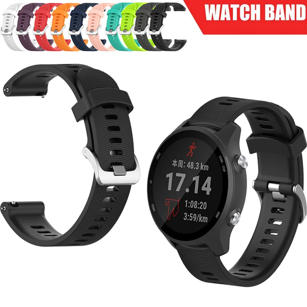  For Garmin Forerunner 245M 245 Watchband Strap Smart Bracelet Silicone Watch Band Sport Replacement - 33049427537