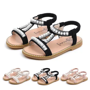 

SZYADEOU 2019 Toddler Infant Kids Baby Girls Pearl Crystal Single Princess Roman Shoes Sandals wholesale L4