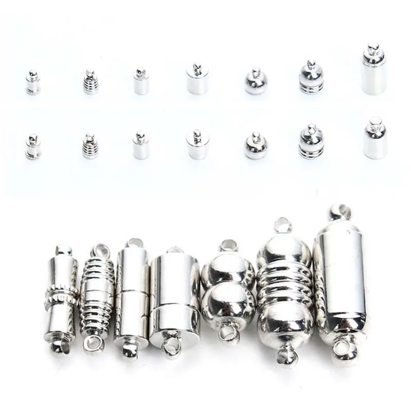 LOULEUR 10pcs/lot Rhodium Metal Strong Magnetic Clasps For Leather Cord Bracelets End Caps Connectors DIY Jewelry Making Finding | Украшения