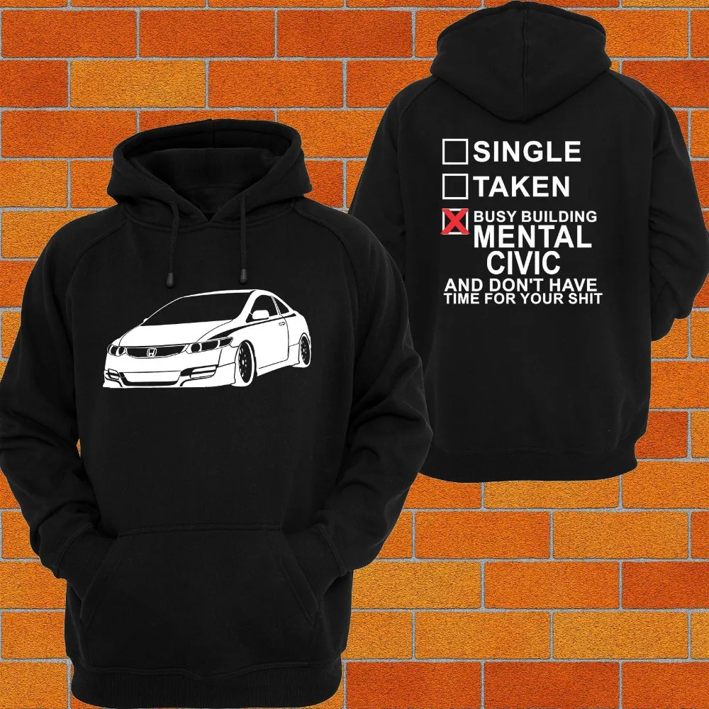 Мужская толстовка с капюшоном или фуфайка Hon CIVIC FG mugen Turbo Vtec 8th Gen JDM Type R