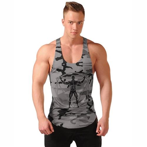 dark gary camouflage Мужская майка для бодибилдинга, камуфляжная майка без рукавов для мальчиков, майка для тренировки, майка для бега, брендовая одежда - Цвет: dark gary camouflage