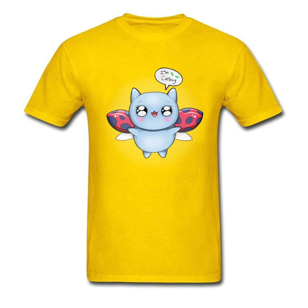 Im Catbug Designer Men T-shirts O-Neck Short Sleeve 100% Cotton Tops & Tees Casual T-Shirt Drop Shipping Im Catbug yellow
