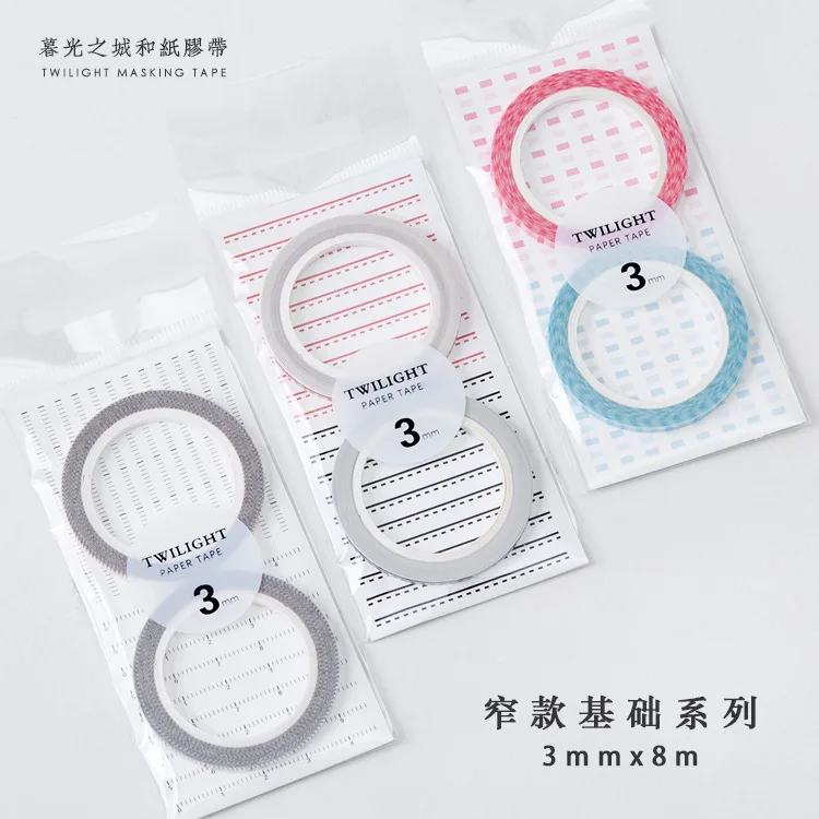 

New cute cartoon Japanese basic decorative adhesive tape set,Fancy candy student highlighter tape for diary planner 2 pieces/set