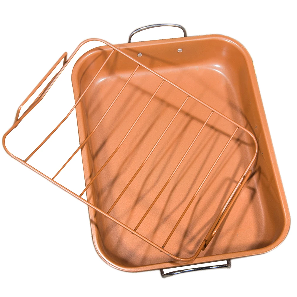 

1pcs Baking Pan Nonstick Rectangular Carbon Steel Functional Reusable Baking Tray Baking Pan for Chicken Cake Wings