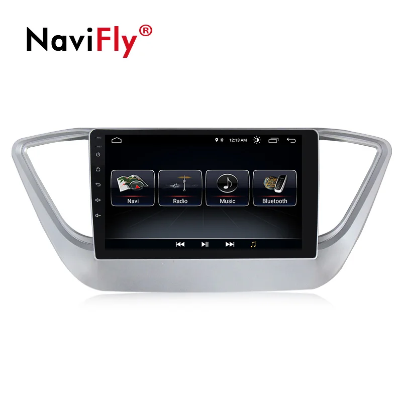 Cheap NaviFly car multimedia player for hyundai solaris verba 2017 2018 with Android 8.1 support GPS navigation wifi Bluetooth 2