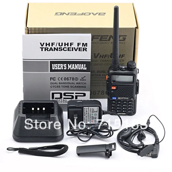 Baofeng Uv 5R Vhf136-174Mhz & Uhf 400-520 Mhz Dual Band Radio Free Auricolare Baofeng Uv-5R Walkie Talkie 5 W Doppio Display Per Auto