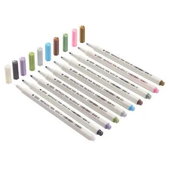 

Metallic Markers for Adult Coloring Books Waterproof Marker Set 10 Colors