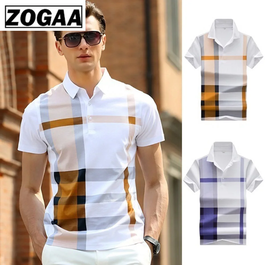 

ZOGAA Summer Men Polo Shirts Mens Short Sleeve Cotton Polo Shirts Male Patchwork Business Casual Polo Shirts 2019 Hot Sale