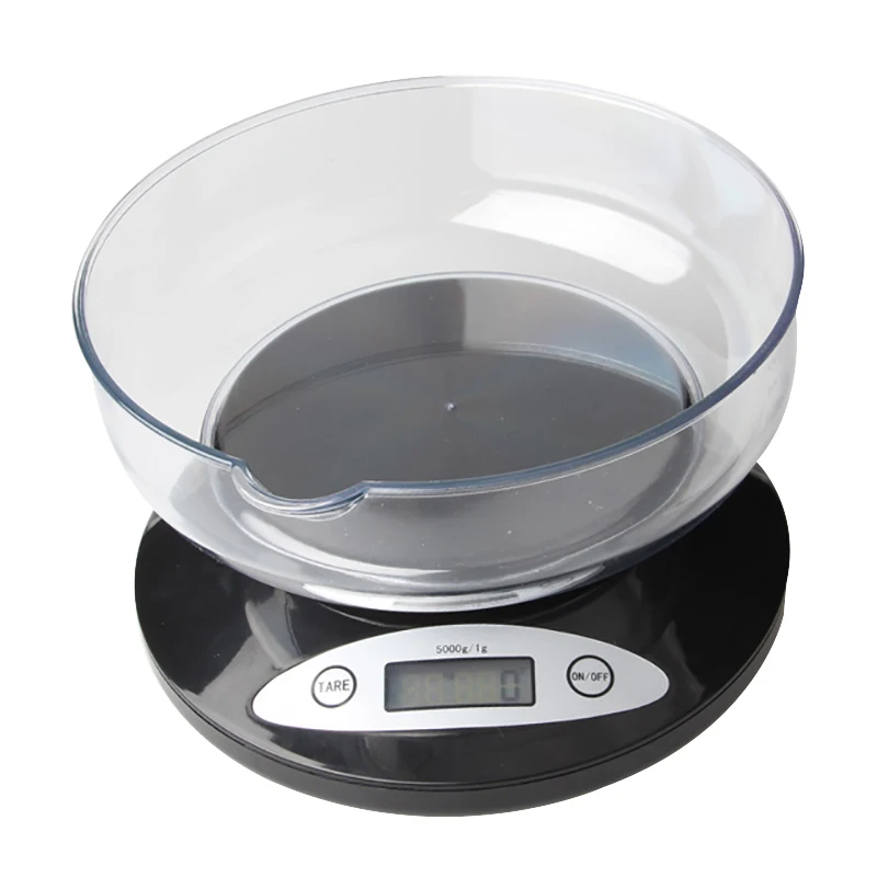 

5000g * 1g Balance Kitchen Weight Digital Scale LCD Display Electronic Weighing Tools Parcel Food Diet With Bowl Measuring