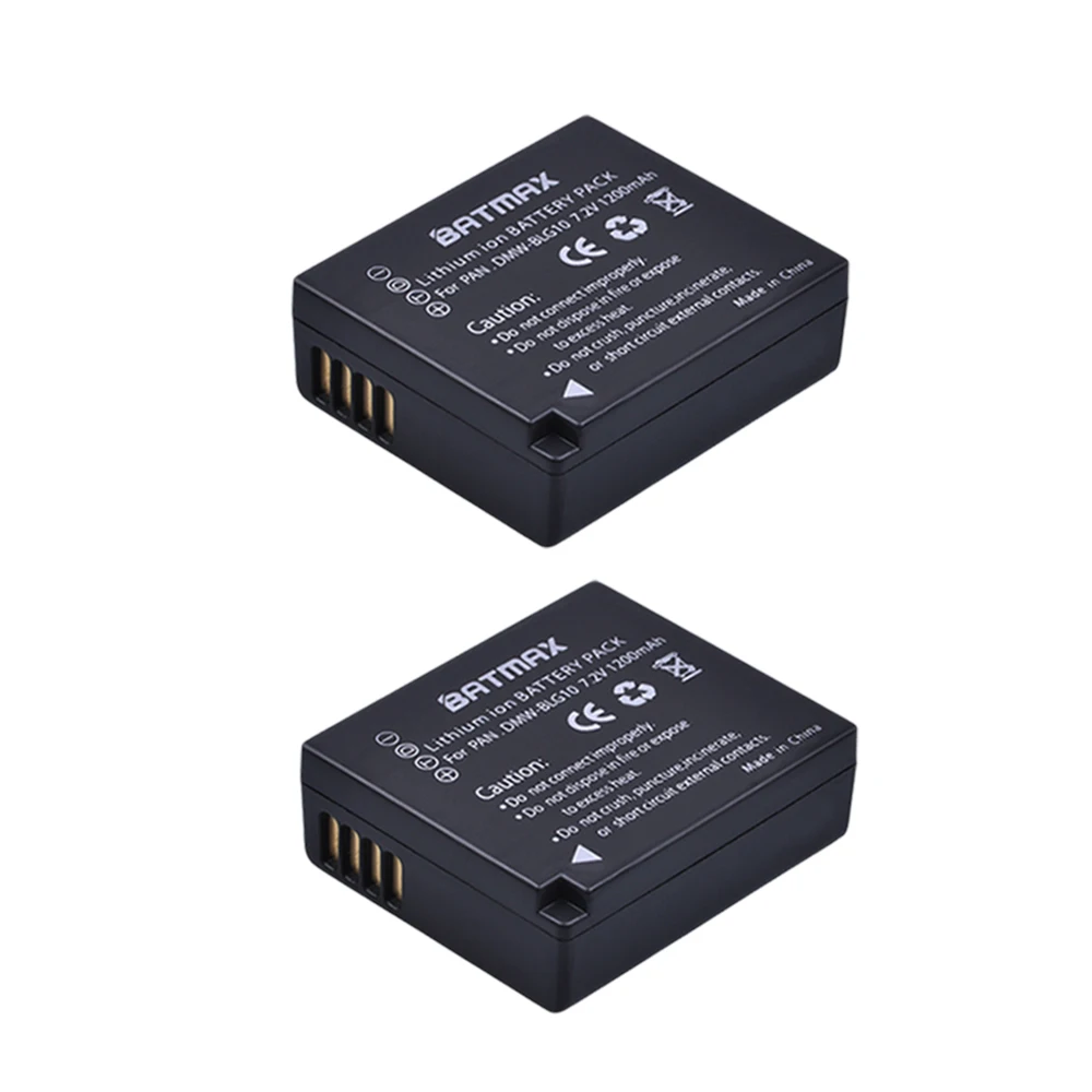 Аккумуляторная батарея Batmax 2 шт. DMW BLG10 BLG10E + Цифровое зарядное устройство для Panasonic