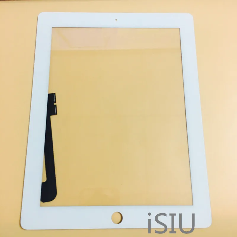 9,7 ''ЖК-дисплей сенсорный экран для iPad 3 4 iPad3 iPad4 сенсорный экран панель планшета сенсор дигитайзер Переднее стекло без IC кнопка Home - Цвет: Белый
