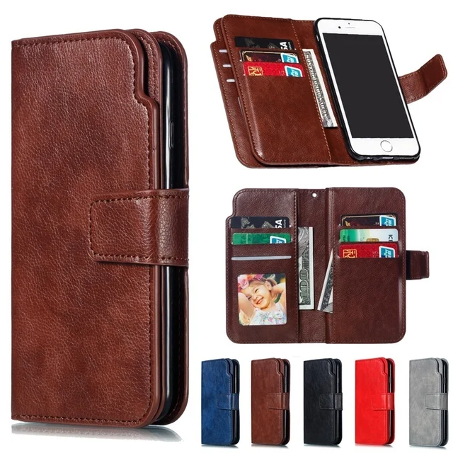 Best Offers YiKELO Retro PU Leather Case For Huawei P8 P9 P10 P20 Mate 10 lite Pro 2017 P Smart Multi Card Holders Wallet Cases Cover Shells