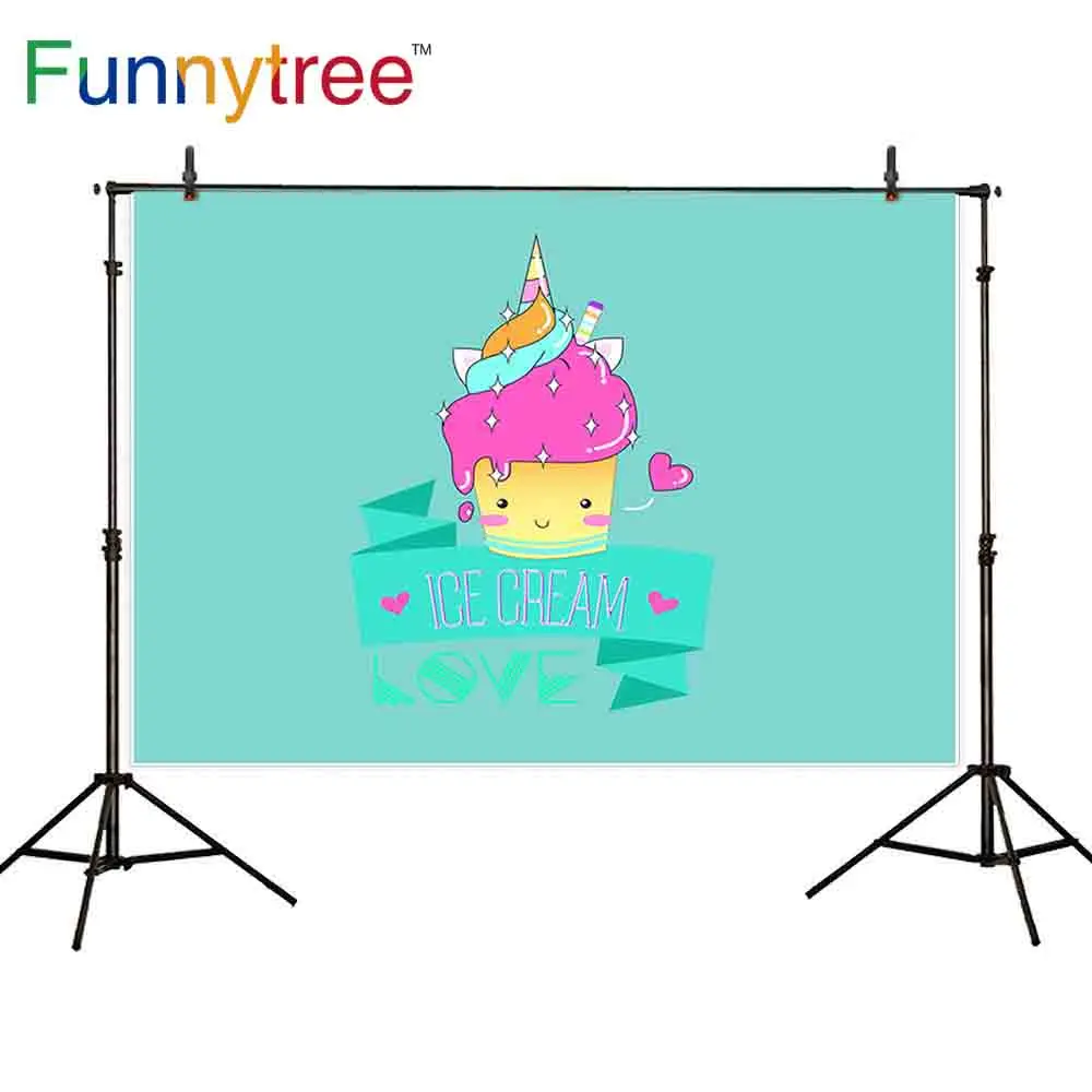 Новый Фотофон Funnytree с изображением единорога мороженого любви лета лент сердца