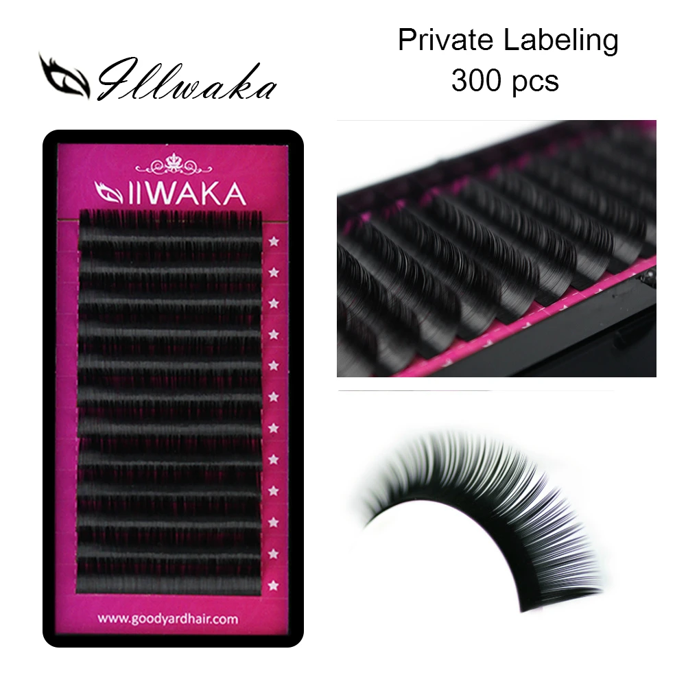 

Private Labeling &Wholesale 300pcs J/B/C/D/L Bulk Order Whole Sale Price Fake False Eyelash Extension OEM Free Packing Design