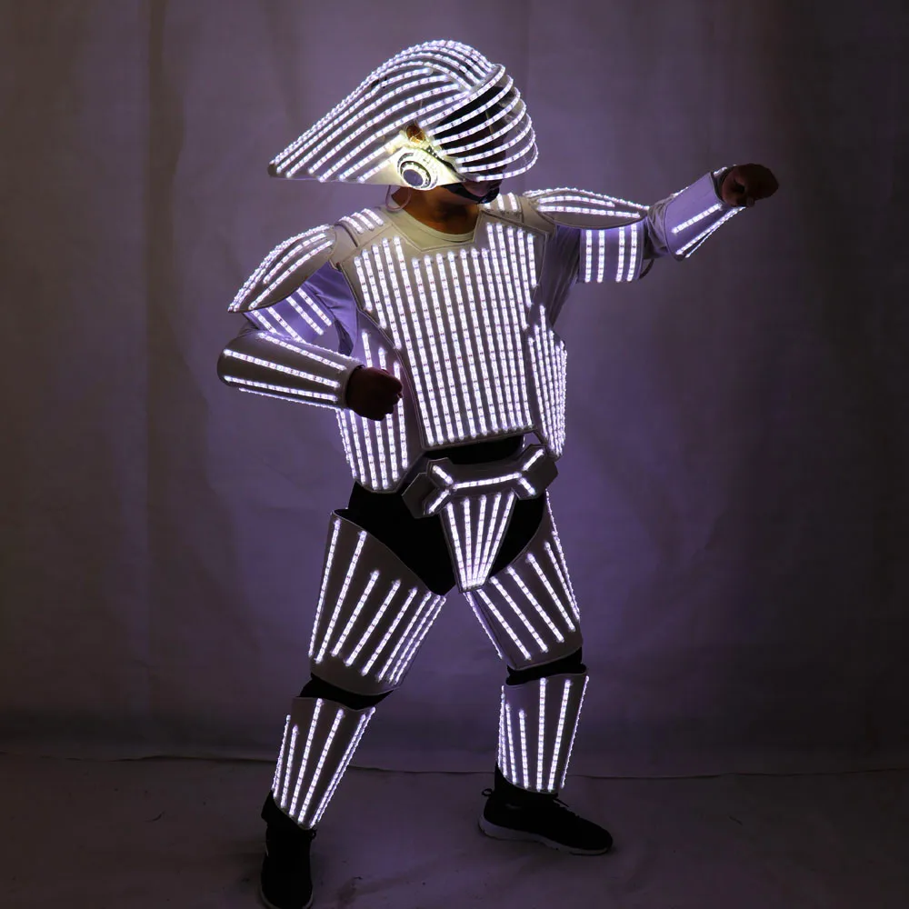 

New Style White LED Robot Suits, Led Lights Costumes Clothing, Star Wars White Soldiers Cosplay performance Clothing