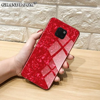 

10pcs Conch Shell Luxury Bling Tempered Glass Case For Huawei Mate 20 10 9 Pro Lite Nova 3i 2S Plus TPU Frame Hard Back Cover