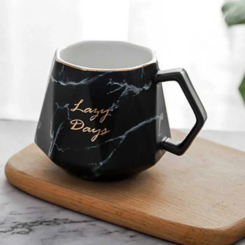 Скандинавская кружка с мраморной текстурой керамическая большая кофейная чашка для питья чая E2S