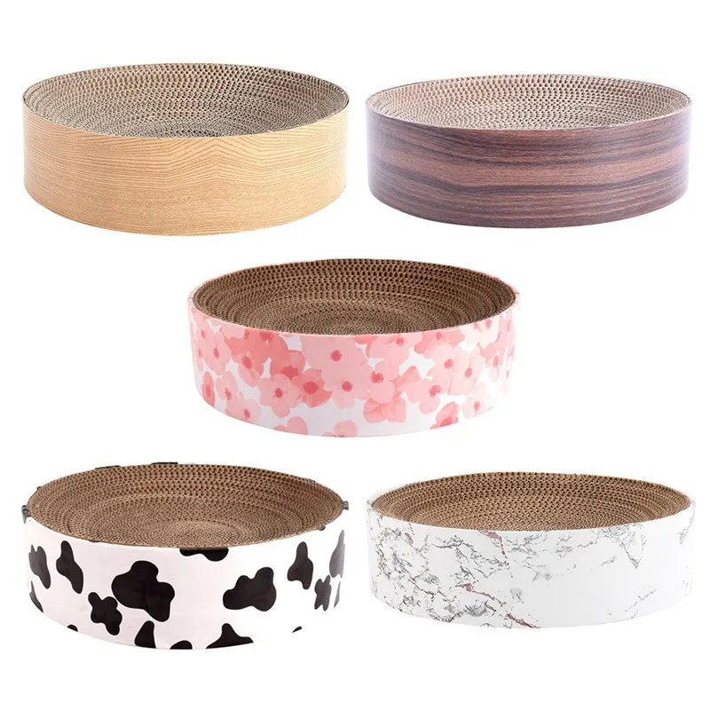 

Bowl Shaped Cat Scraching Bed Cat Printed Nest Toy Cat Scratch Board Scratcher for Claws Grinding Relaxing Rest Scratching Bed