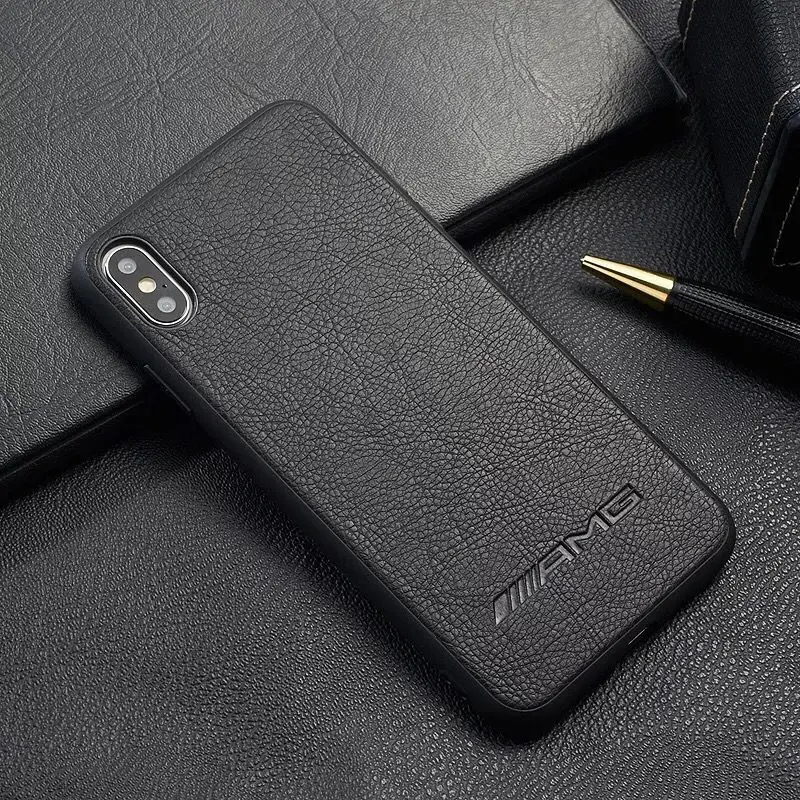 

Car logo BMW M Mercedes AMG leather for Apple X mobile phone case iphone6s / 7/8plus iPhoneXR phone case