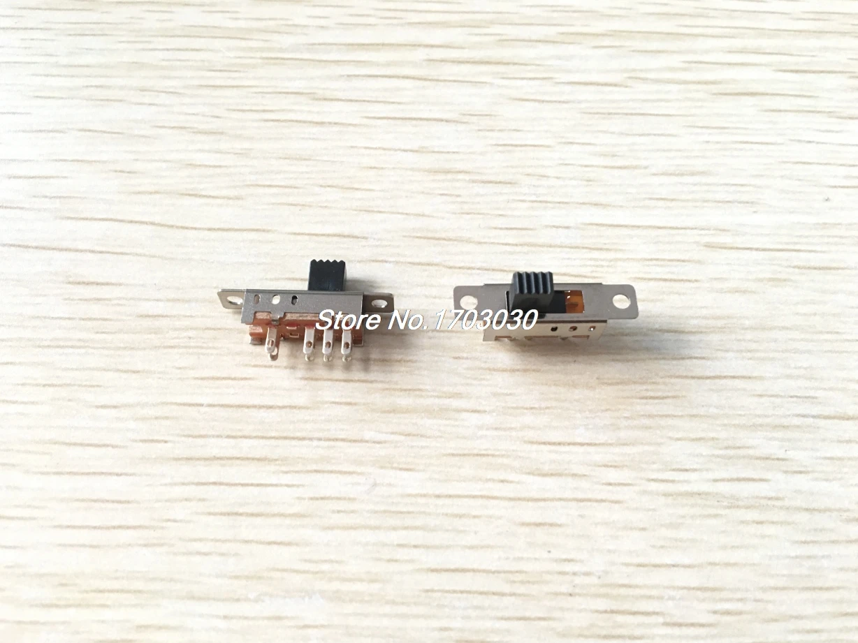 

5 Pcs x 6mm High Knob 8 Pin 3 Position 2P3T DP3T Panel Slide Switch 0.5A 50V DC