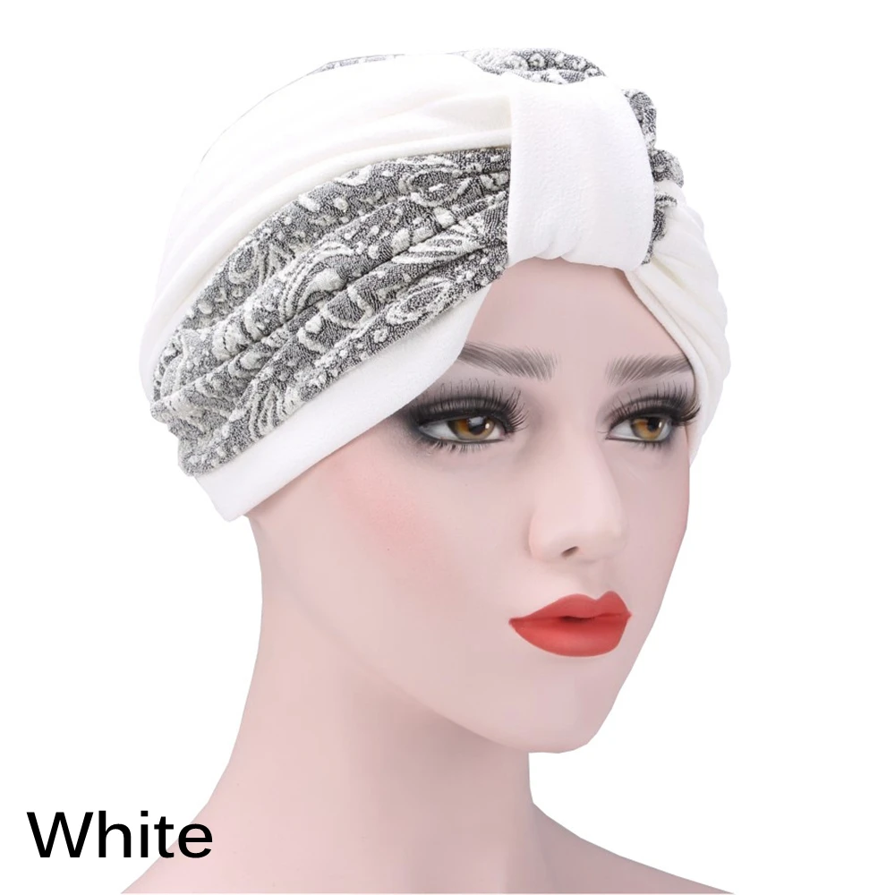 

Double Color Patchwork India Muslim Hijab Islamic Jersey Beanie Hat For Women Ruffle Scarf Turban Cotton Winter Head Wrap Cap
