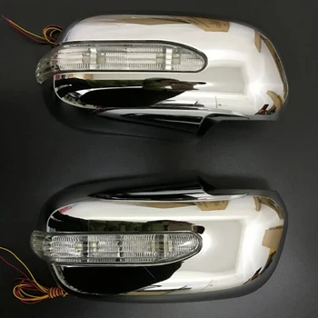 

2pcs For Toyota hilux accessories ABS chrome design rear view mirror cover cap with side lamp for toyota hilux vigo 2012-2014