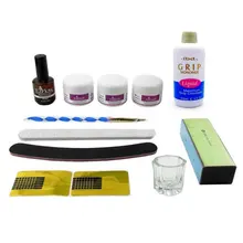 Акриловый набор для нейл-арта Ezflow полимерный порошок Q мономер ручка грунтовка для ногтей Файл буфера формы наборы BTT-75