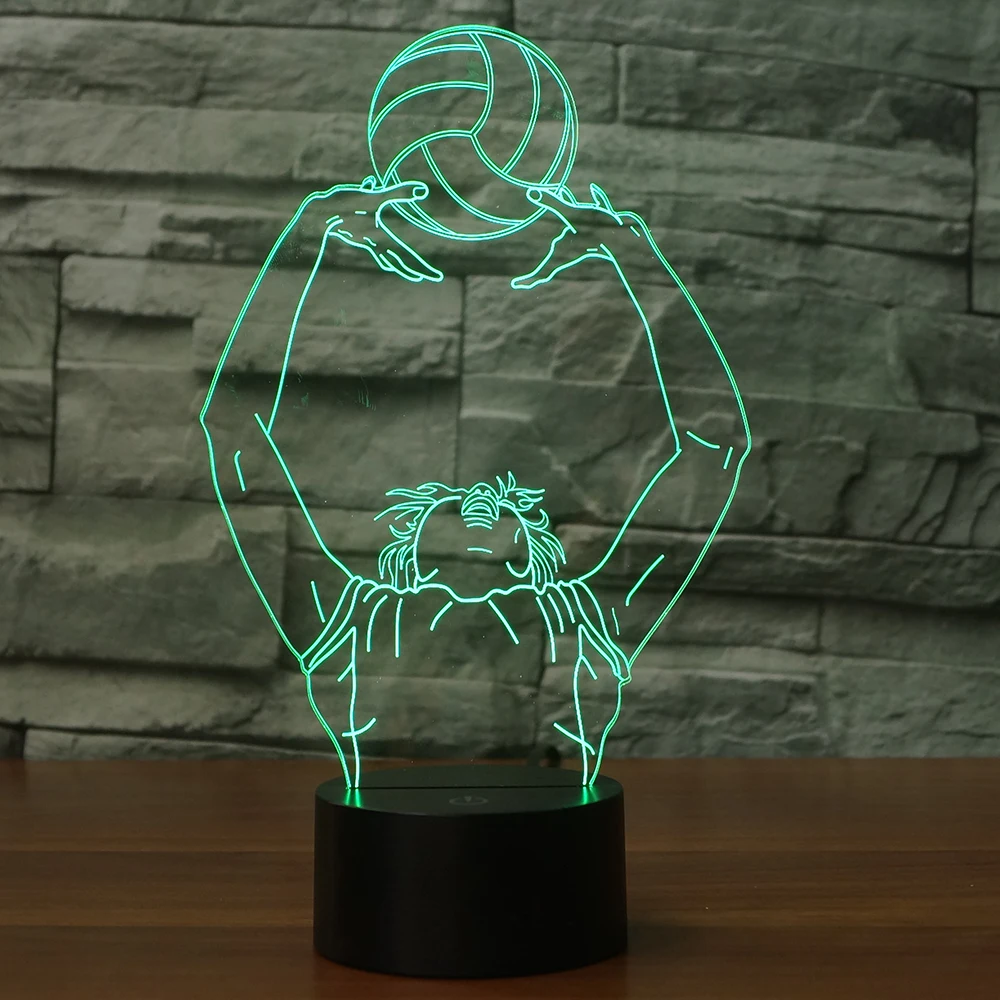 Volleyball Toss Lamp 7 Changing Colors 3d illusion night lamp