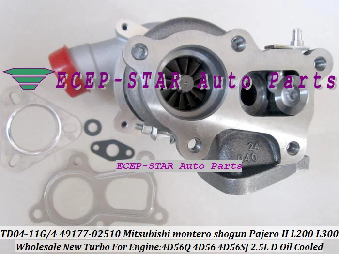 TD04-11G-4 49177-02510 Oil Cooled Turbo Turbocharger For Mitsubishi MONTERO SHOGUN Pajero II TD L200 L300 4D56 4D56SJ 4D56Q 2.5L D (5)