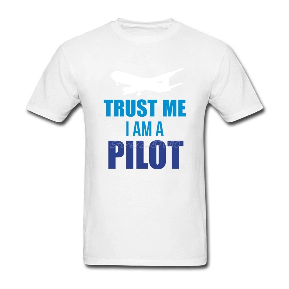 Футболка мужская повседневная с надписью Trust Me I Am A Pilot хлопковая тенниска