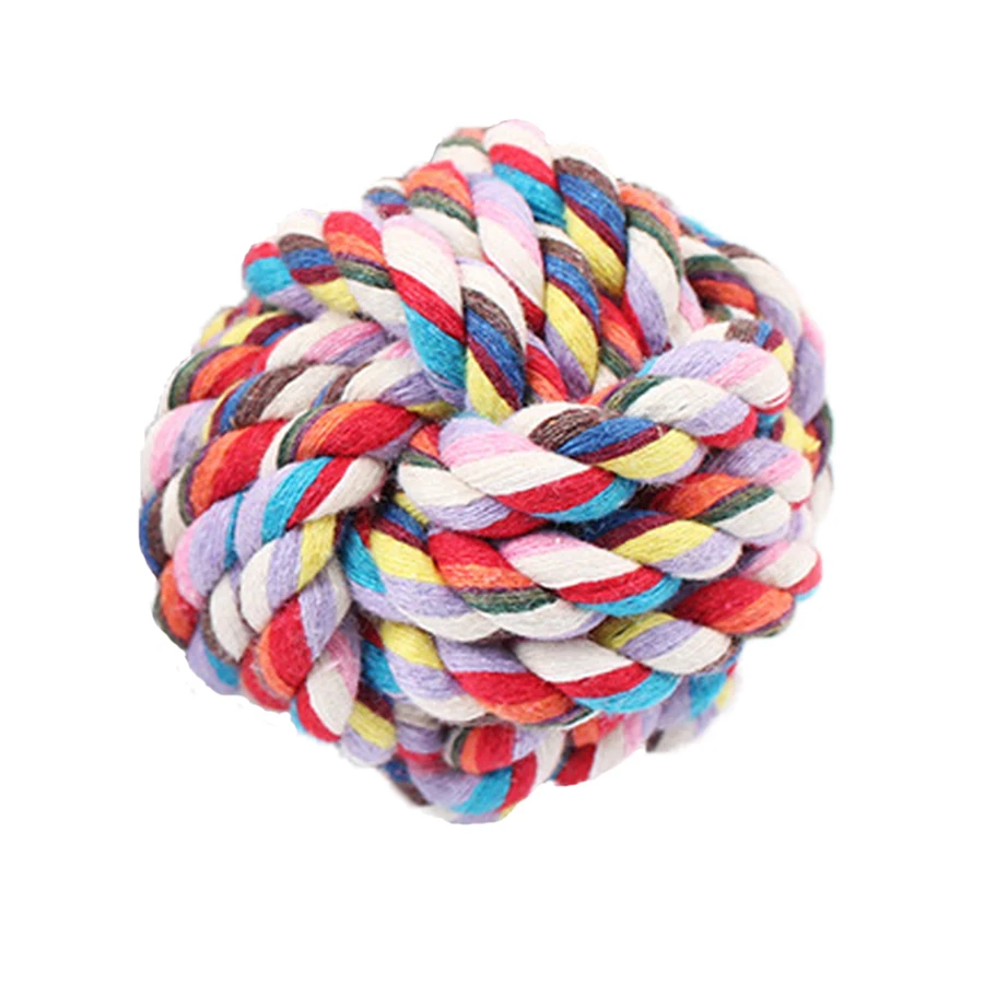 

Colorful Dog Toys Training Ball Bite Resistant Cotton Rope Chew Teeth Dog Toy Interactive Jouet Chien Pets Toy For Dogs 50DC0057
