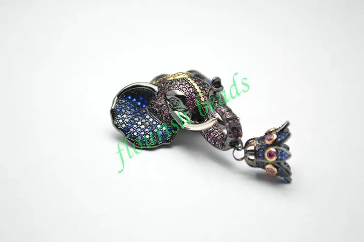 Unique Beautiful Design Paved Real CZ Beads Elephant Necklace Clasps Jewelry Findings Jewelry Findings