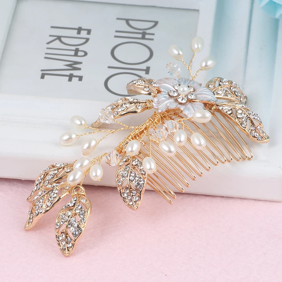 1pc/lots Hair Ornament For A Wedding Bride Comb With Rhinestone Imitate