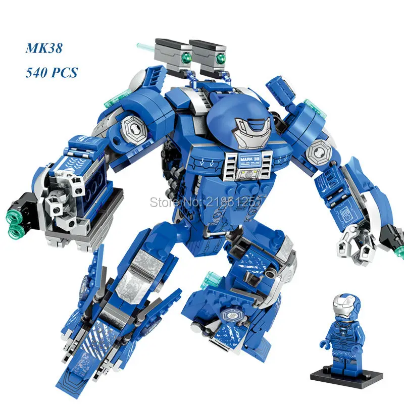 Marvel Super Heroes SY MK38 MK46 MK1 MK25 Captain America Armor Iron Man Mark38 Hulkbuster Building