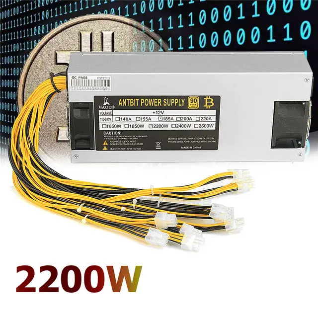UE Plug Or PUISSANCE 2200 W Ordinateur Alimentation ATX 12 V 220A CPU PFC Actif Efficace L'ethereum Bitcoin Mining Mineur Puissance fournir