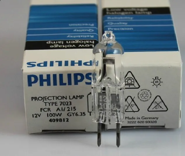 4 PIECES ,PHILIPS 7023 12V100W PROJECTION LAMP,Microscope BULB FCR A1