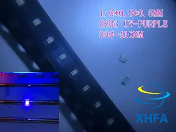 

500pcs UV/purple Color 0603 SMD SMT Super Bright lamp LED lights light-emitting diodes New High quality 390-410nm 1.6*0.8*0.6mm