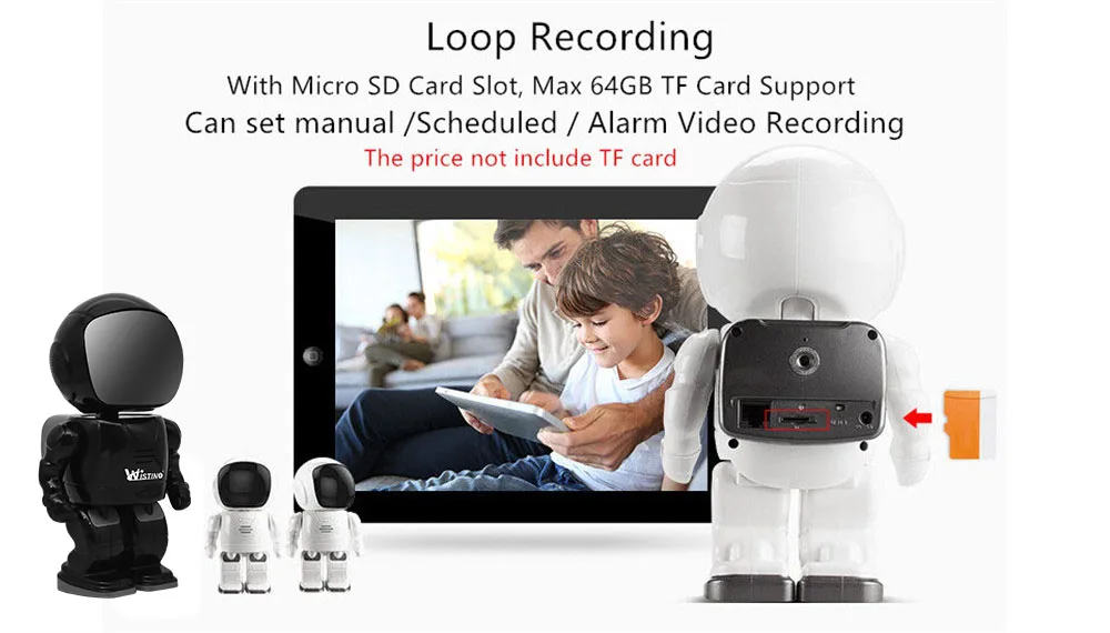 Wistino HD 1080P CCTV Wireless IP Camera PTZ WIFI Robot Camera Night Vision Surveillance Smart Home Video Baby Monitor Indoor  (8)