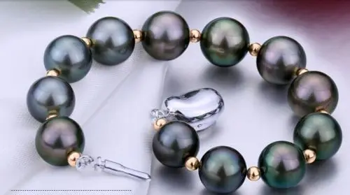 

FREE SHIPPING HOT sell new Style charming 10-11mm genuine tahitian black red green pearl bracelet 7.5-8inch