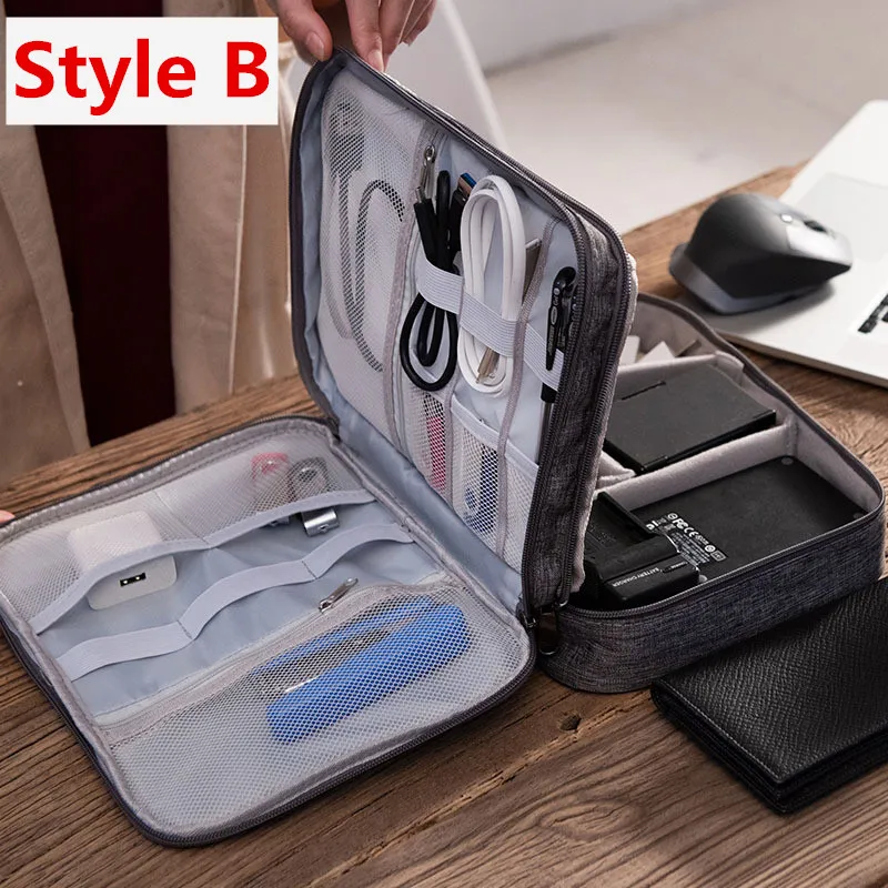 Аксессуары для путешествий, цифровая сумка, Дополнительный внешний аккумулятор, USB кабель для зарядки, сумка для хранения наушников, большой противоударный электронный органайзер, посылка