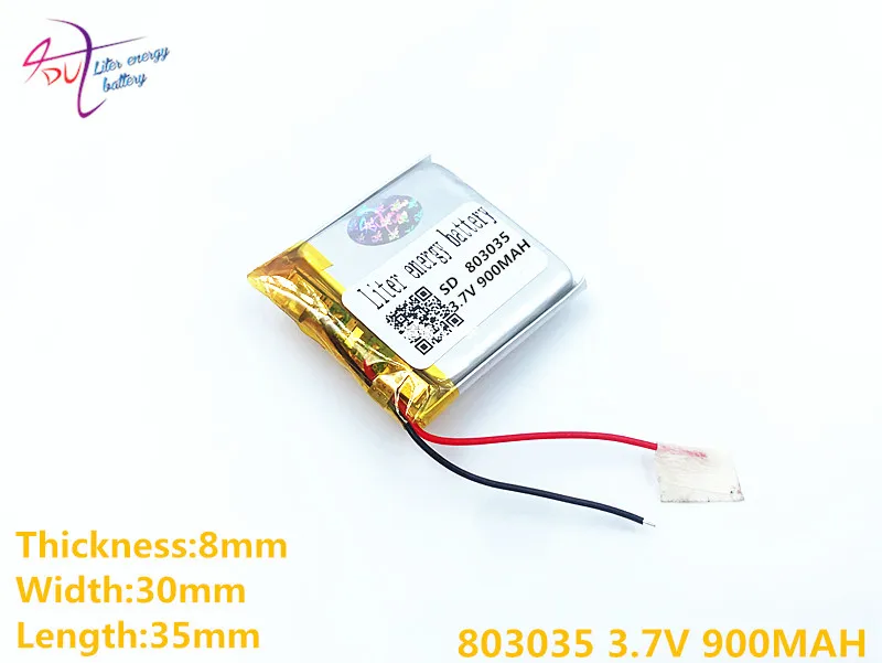 Лучший аккумулятор Марка 803035 900 mah 3 7 V литр энергии аккумулятора литий-полимерная