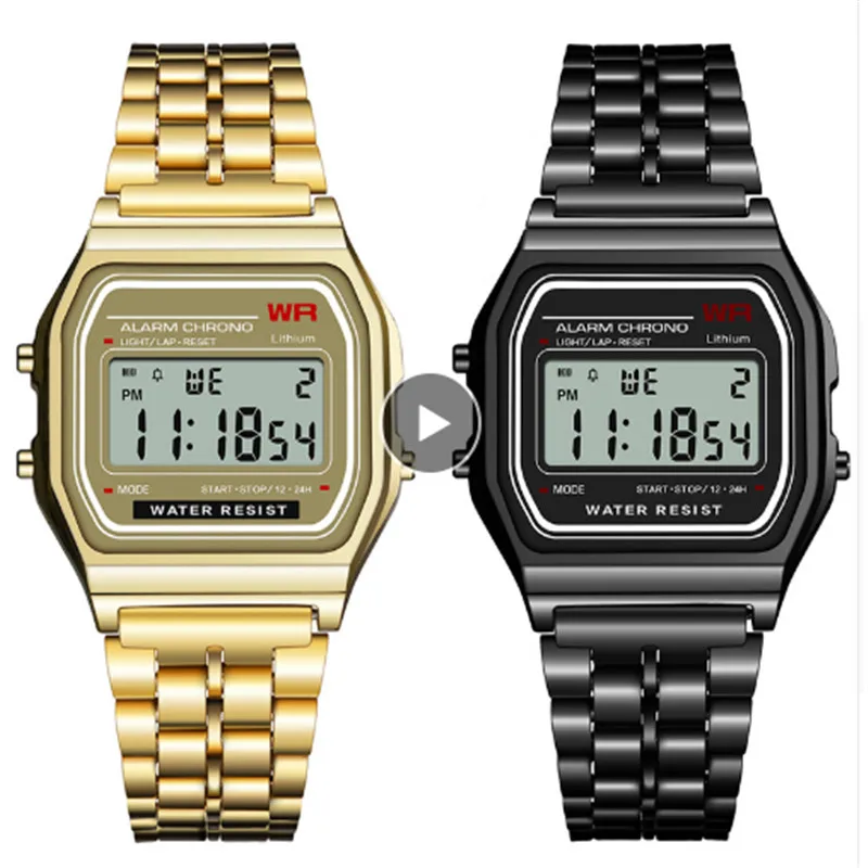 

Women Men Wrist Watch LED Waterproof Quartz Dress Golden Sports Watches Man Watch 2019 Digital Relogio Sport Masculino