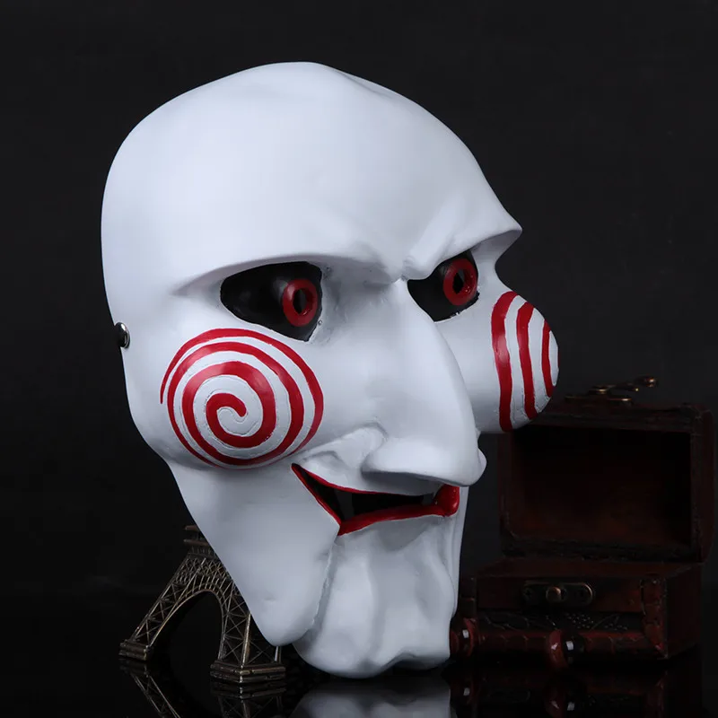High-grade Resin Mask Electric Saw Puppet Adam Creepy Scary Moive Halloween Mascara Cosplay Party Masquerade Dress Costume Props
