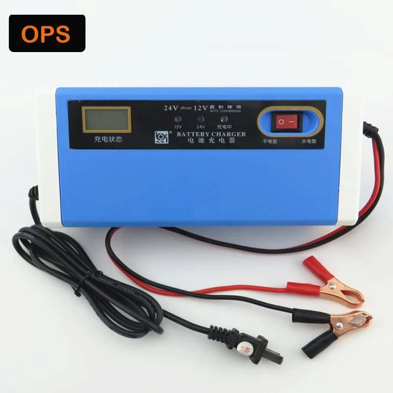 

LCD display 12V/24V 10A Smart repair Motorcycle/Carlead acid battery Charger For Rechargeable Battery 4AH-200AH